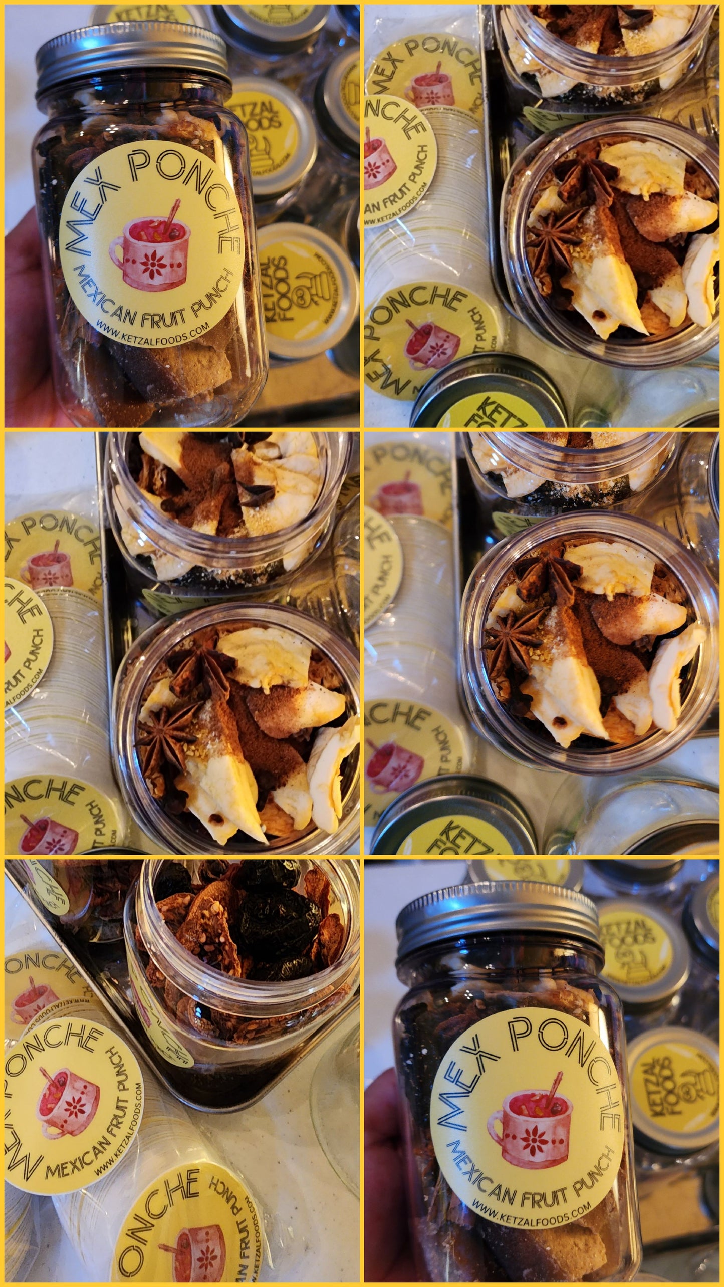 Ponche in a Glass Jar - Reusable Jar - Mexican Ponche - Fruit Punch Easy to Make